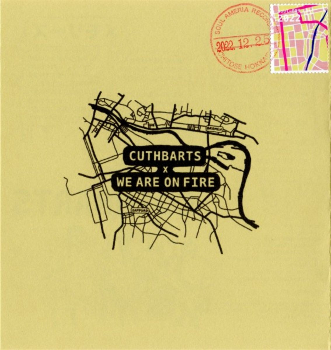 cuthbarts & we are on fire split cd cover